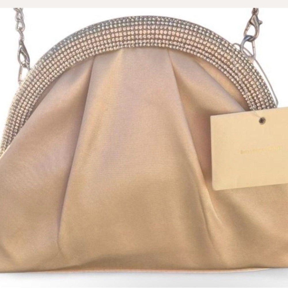 Madison West Clutch Ivory with Rhinestone Detailin